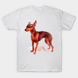 Watercolor Miniature Pinscher - Dog Lovers T-Shirt